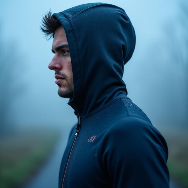 High-performance moisture wicking running hoodie