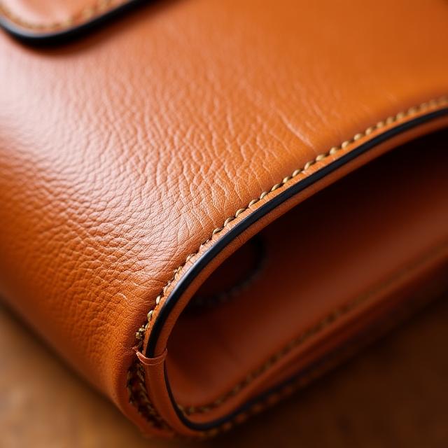 Close detail of luxury vegan leather texture