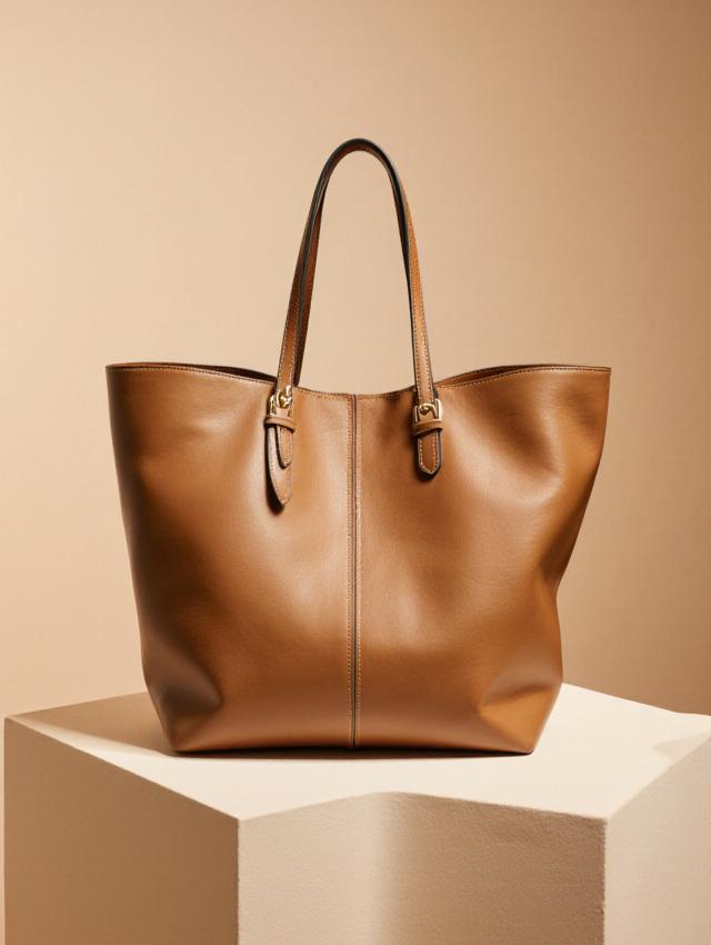 Minimalist sustainable leather handbag