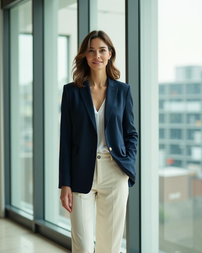Sophisticated woman in tailored professional attire Buffalo NY